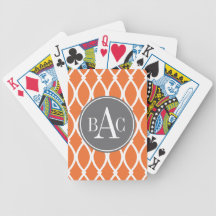 Pumpkin Spice Monogrammed Barcelona Print Card Deck