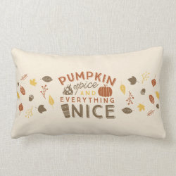 Pumpkin Spice Typographic Autumn Home Decor Throw Pillow