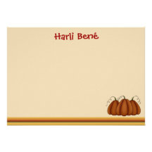 Pumpkin Stripes Stationery Invites