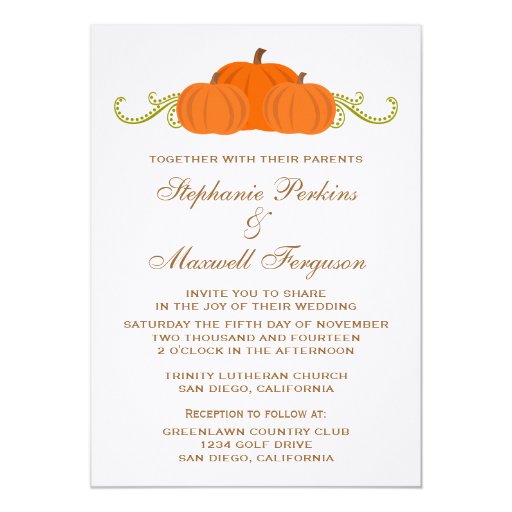 Pumpkin Swirls Fall Wedding Invite