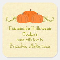 Pumpkin Swirls Halloween Baking Label Stickers