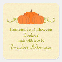 Pumpkin Swirls Halloween Baking Label Stickers