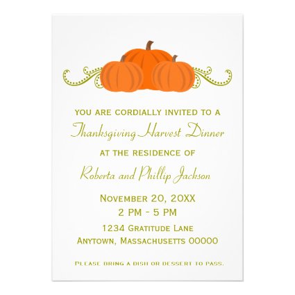 Pumpkin Swirls Thanksgiving Invitation
