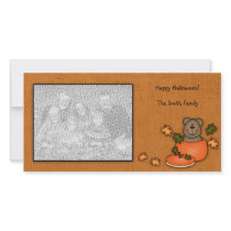 Pumpkin Teddy Bear Photo card photo cards