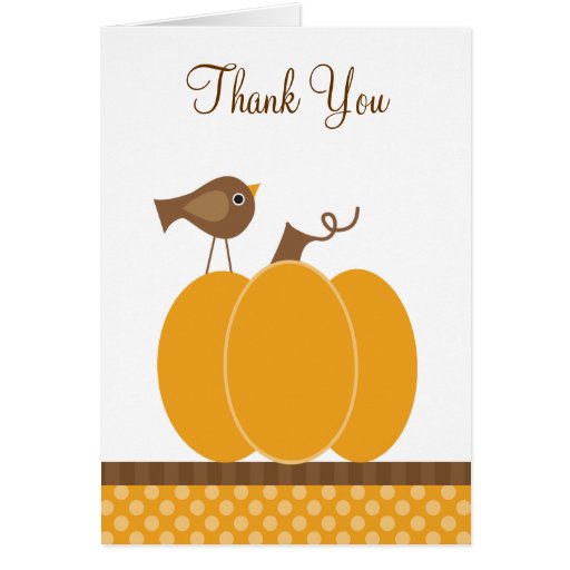 Pumpkin Thank You Card | Zazzle