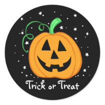 Pumpkin Trick or Treat Black Sticker
