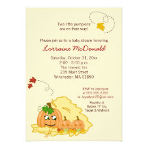 Pumpkin Twins (Neutral) Baby Shower Invitation