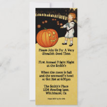 Pumpkin Vintage Halloween Invitation