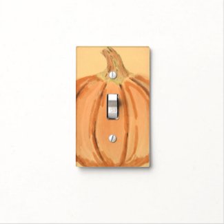Pumpkin Watercolor Light Switch Cover