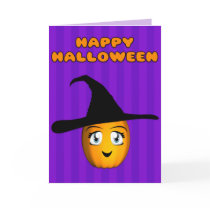 Pumpkin Witch Halloween Card