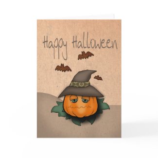 Pumpkin Witch Hat card