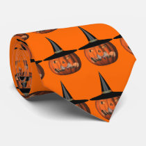Pumpkin Witch Hat Halloween Neck Tie by SmilinEyesTreasures Pumpkin Witch Hat Halloween Neck Tie