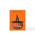 Pumpkin Witch Hat Halloween Party Invitation cards by SmilinEyesTreasures Pumpkin Witch Hat Halloween Party Invitation cards