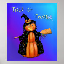 Pumpkin Witch Print