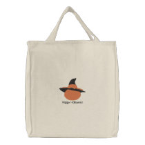 Pumpkin with Witch's Hat Halloween Design 1 embroidered bags by mrssocolov4 Pumpkin with Witch's Hat Halloween Design 1 embroidered bags