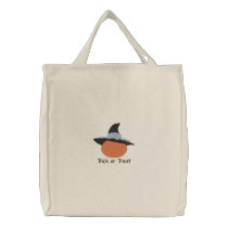 Pumpkin with Witch's Hat Halloween Design 3 embroidered bags by mrssocolov4 Pumpkin with Witch's Hat Halloween Design 3 embroidered bags