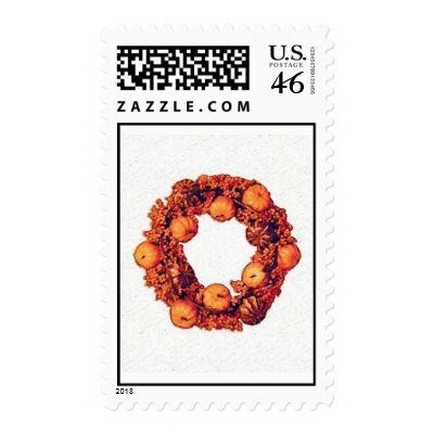 Pumpkin Wreath Postage by SophiaDeer