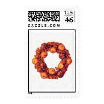 Pumpkin Wreath postage by SophiaDeer Pumpkin Wreath postage