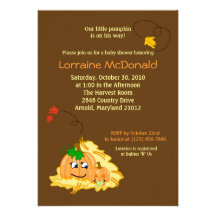 Pumpkins 5x7 Fall Autumn Baby Shower Invitation