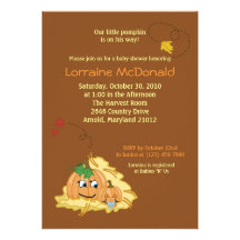 Pumpkins 5x7 Fall Autumn Baby Shower Invitation