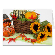 Pumpkins and Sunflowers Card