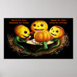 Pumpkins at Cards Halloween Poster