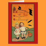 Pumpkins, Bats, Witches, Hats Halloween Card cards