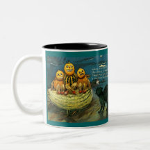 Pumpkins & Frightened Black Cat Hallowe'en Mug