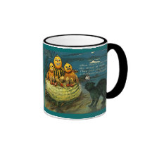 Pumpkins & Frightened Black Cat Hallowe'en Mug