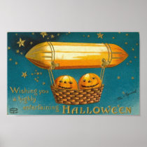Pumpkins in Flying Basket Print