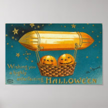 Pumpkins in Flying Basket Print