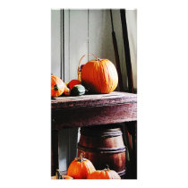 Pumpkins in Kitchen Picture Card