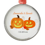 Pumpkins Jack O Lantern Couple Custom Ornament