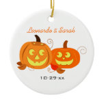 Pumpkins Jack O Lantern Couple Custom Ornament