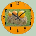 Pumpkins On A Haystack-updated wall clocks