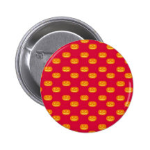 Pumpkins on Red Background Pinback Buttons