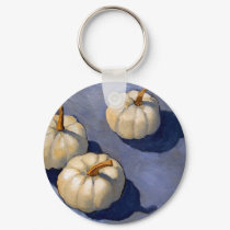 PUMPKINS: WHITE: PAINTING: TRIO keychains by joyart PUMPKINS: WHITE: PAINTING: TRIO keychains