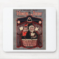 Punch and Judy Puppets Illustration Art mousepads by PaperTimeMachine Punch and Judy Puppets Illustration Art mousepads