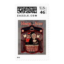 Punch and Judy Puppets Illustration Art postage by PaperTimeMachine Punch and Judy Puppets Illustration Art postage