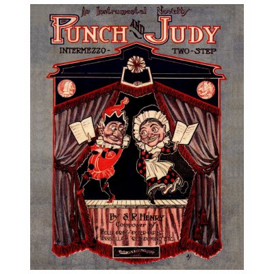 Punch and Judy Puppets Illustration Art T-shirt by PaperTimeMachine