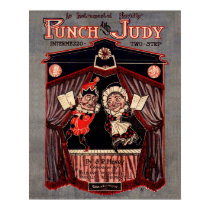 Punch and Judy Puppets Remastered Illustration posters by PaperTimeMachine Punch and Judy Puppets Remastered Illustration posters