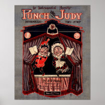 Punch and Judy Puppets Remastered Illustration Print