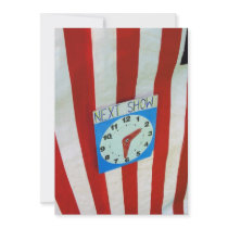 Punch and Judy tent and clock Custom Invitations