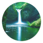 Punch Bowl Falls Round Stickers