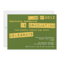 Punch label green graduation class of invitation invitation