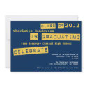 Punch label navy graduation class of invitation invitation