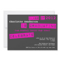 Punch label pink graduation class of invitation invitation