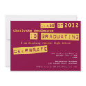 Punch label red graduation class of invitation invitation