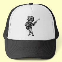 Punch playing air guitar on a tennis racket hats by tartanphoenix Punch playing air guitar on a tennis racket hats