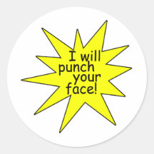 Punch Your Face Round Stickers